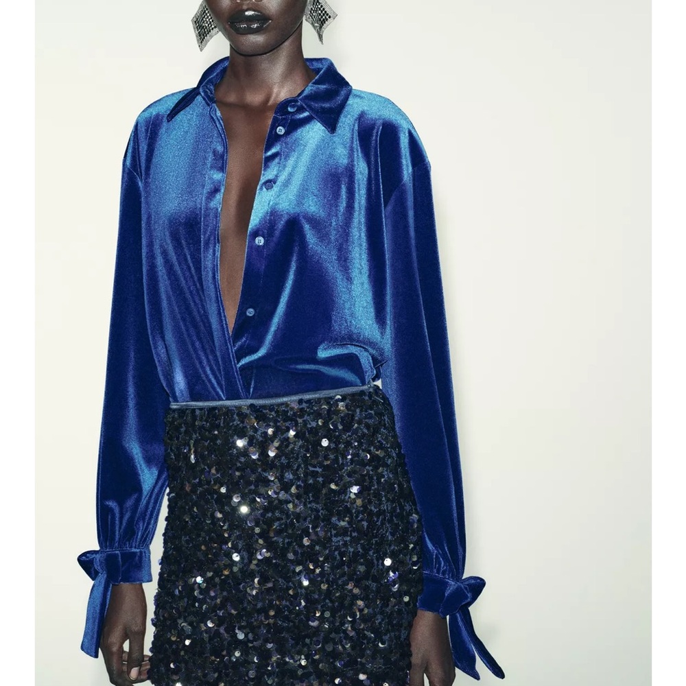 Zara velvet shirt